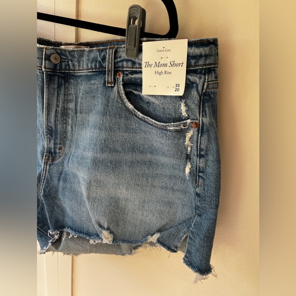 Abercrombie & Fitch NWT Mom Short‎ High Rise Curve Love Jean Shorts Size 20 - Picture 6 of 12